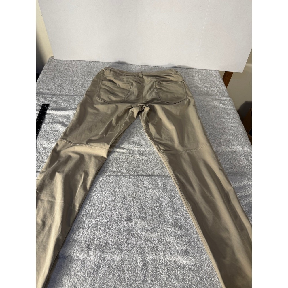 Lululemon Commission Slim Fit Warpstreme Pants Khaki Tan Mens 30x29 Chino - Picture 12 of 16